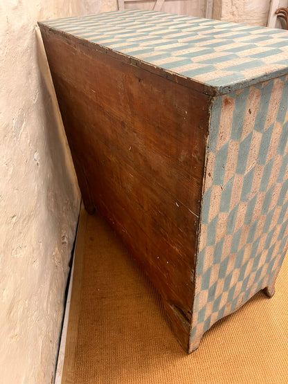 Antique Pine Chest Ca 1840