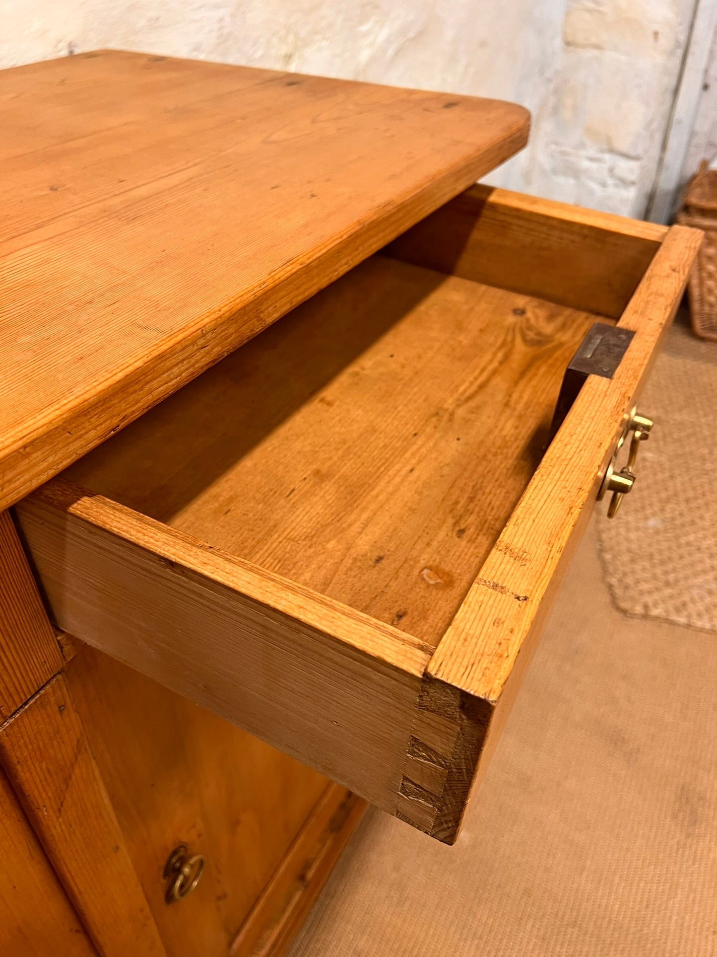 Antique 2 Door Pine Cupboard