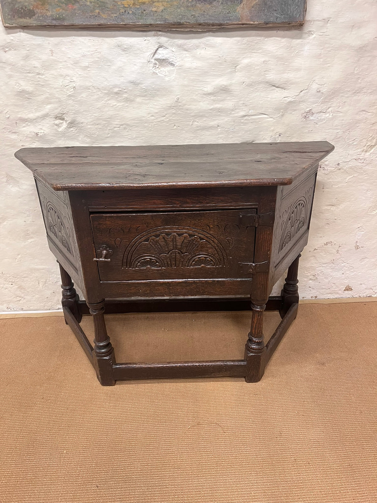 French Antique Carved Oak Cupboard Ca 1820 RM 248