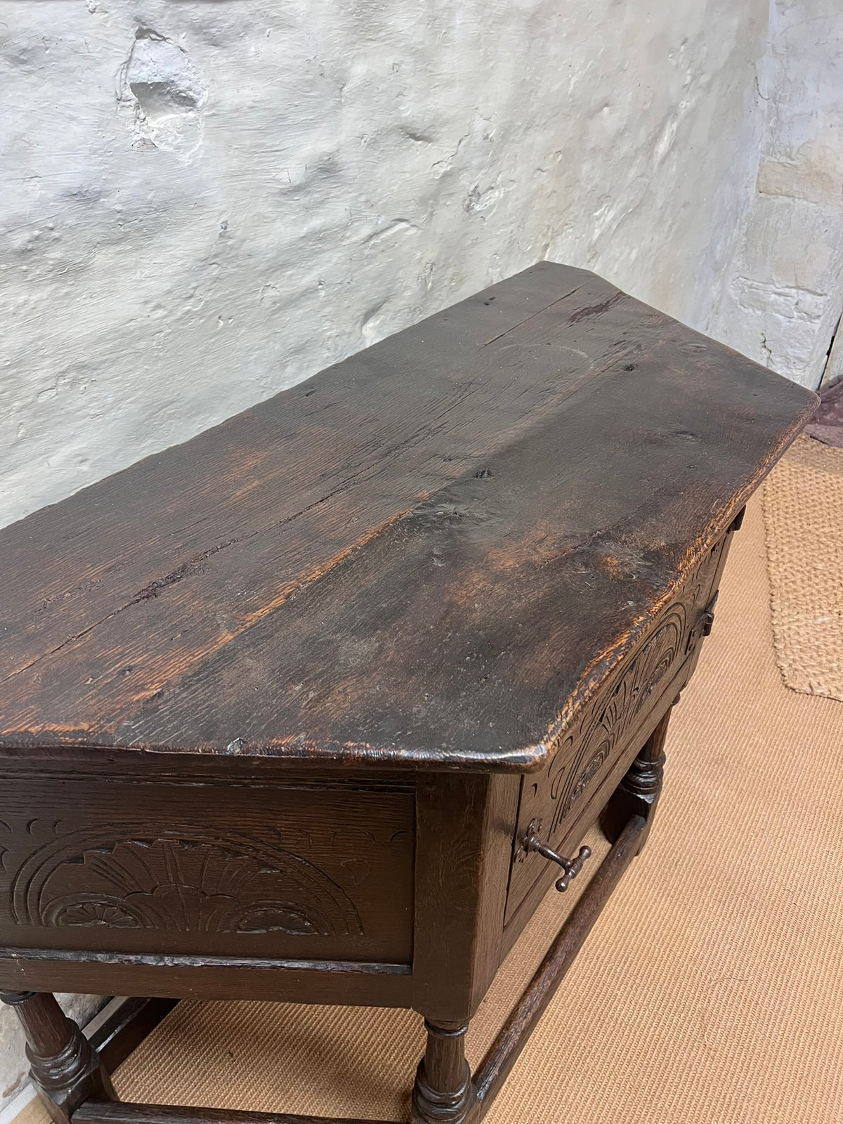 French Antique Carved Oak Cupboard Ca 1820 RM 248