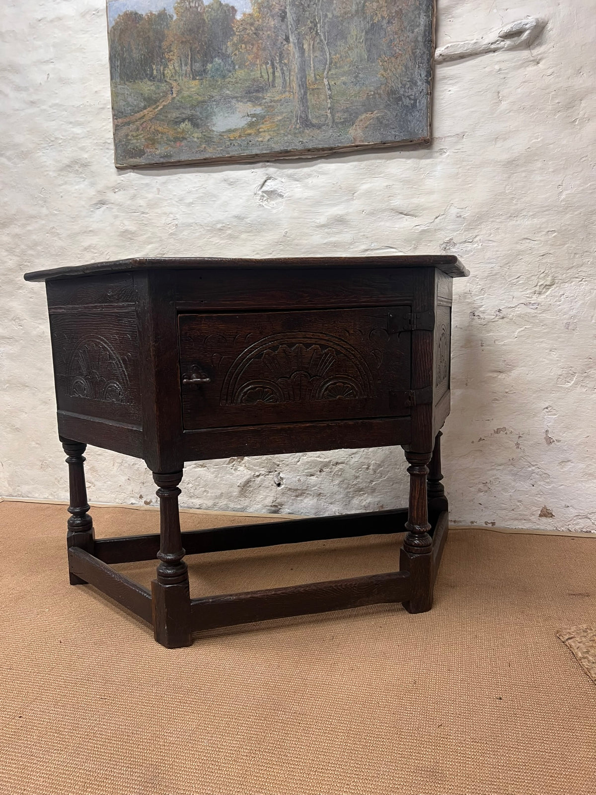 French Antique Carved Oak Cupboard Ca 1820 RM 248