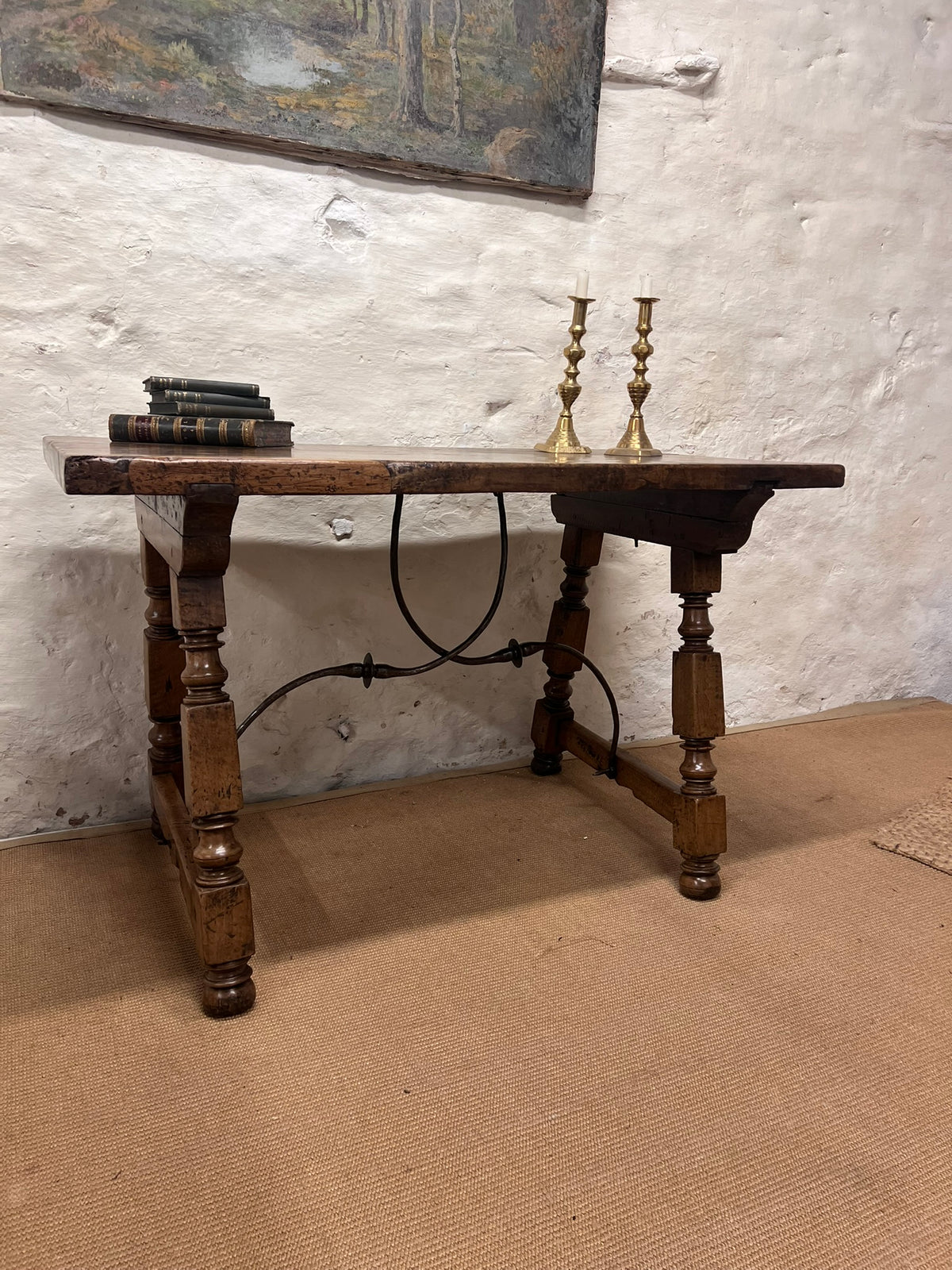 Early Spanish Chestnut Desk / Table RM 250