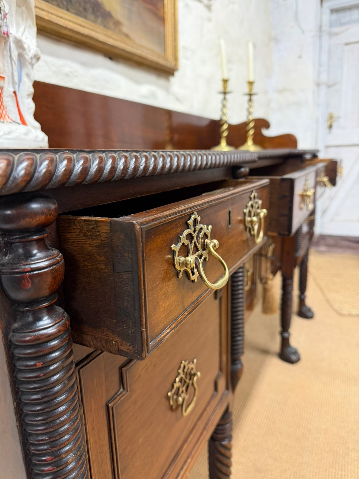 Antique Irish Mahogany Sideboard