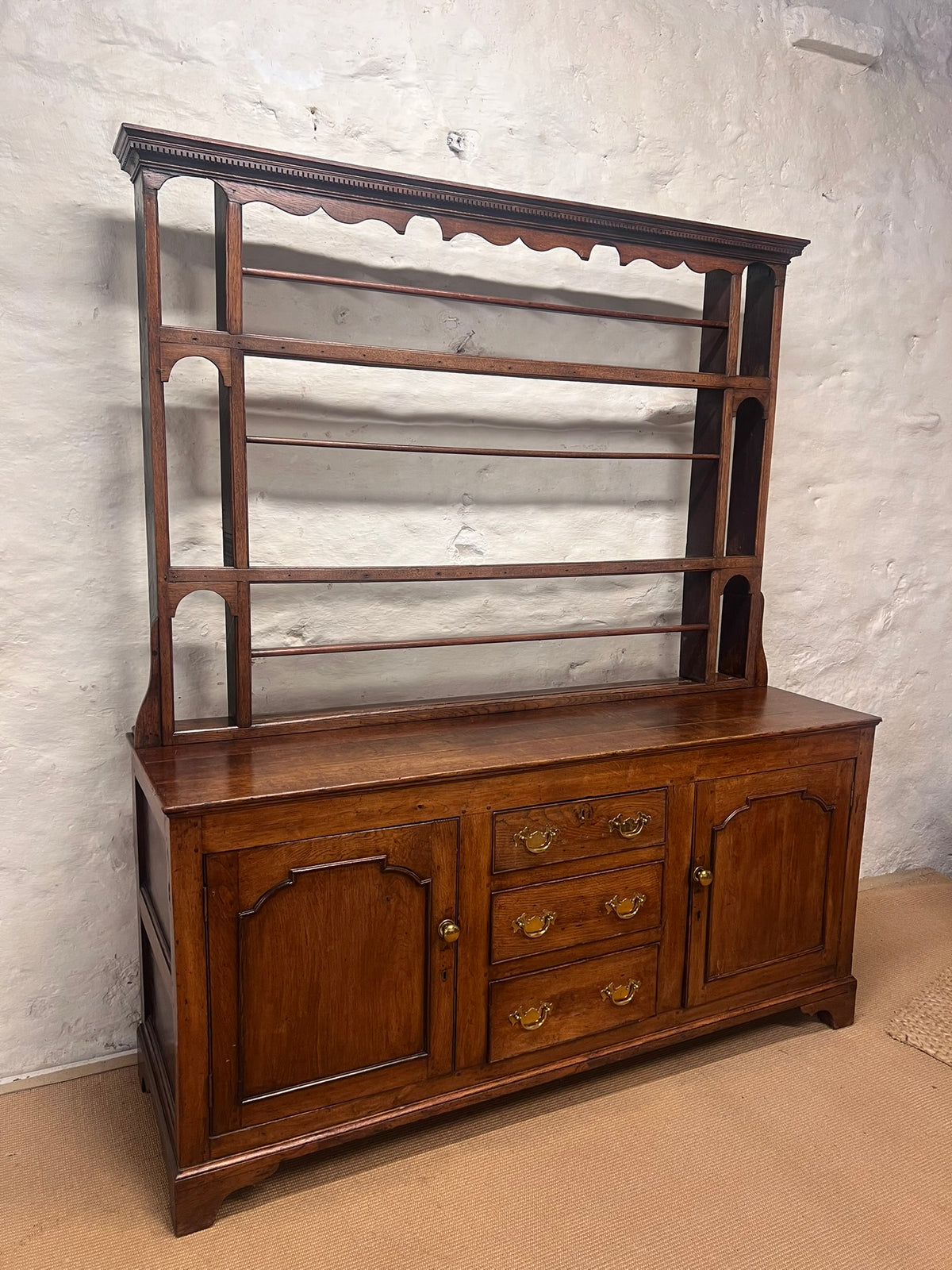 English Antique Oak Dresser with removable  Plate Rack RM 305