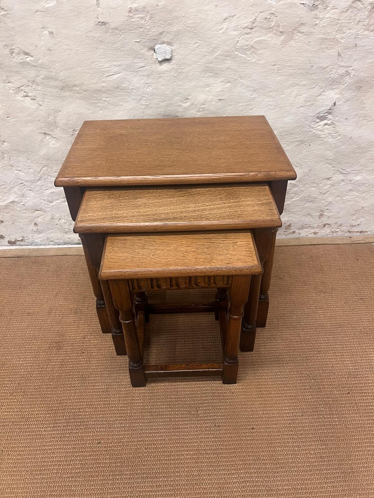 Nest of 3 Oak Tables RM 335