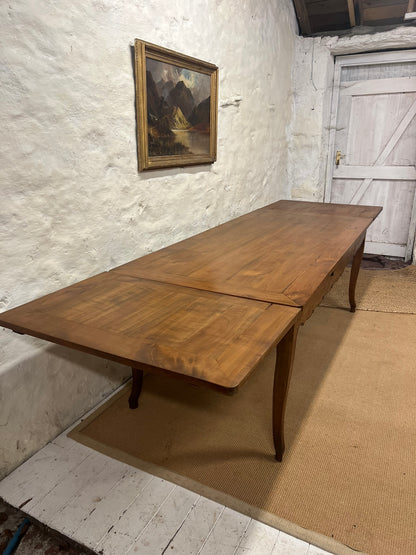 French Antique Cherry Draw Leaf Table RM 345