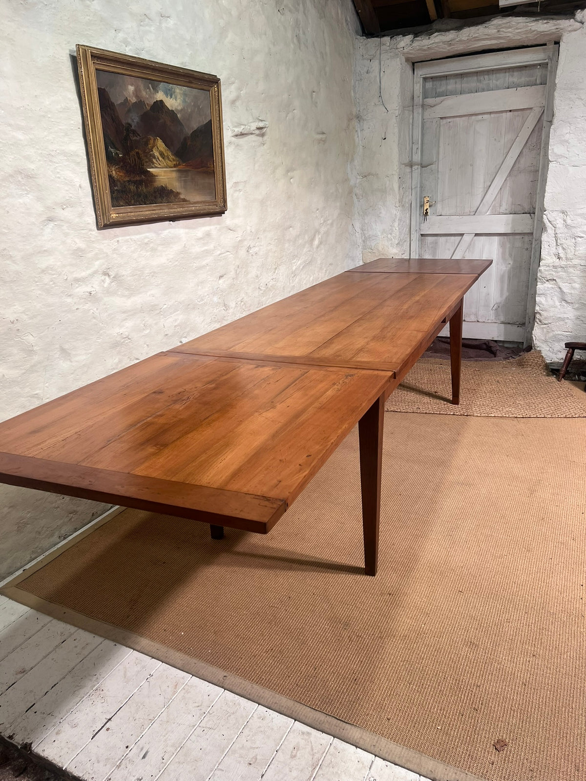 French Antique Cherry Draw Leaf Table  RM 367