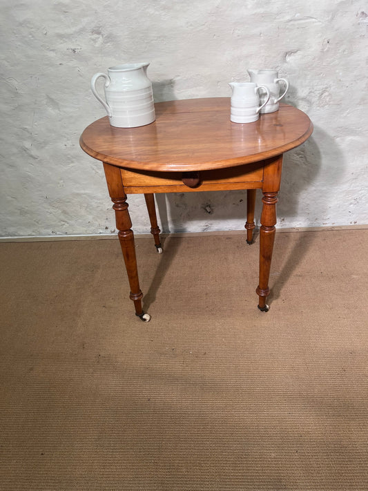 Round Satin Walnut Table circa 1880