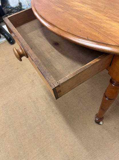 Round Satin Walnut Table circa 1880