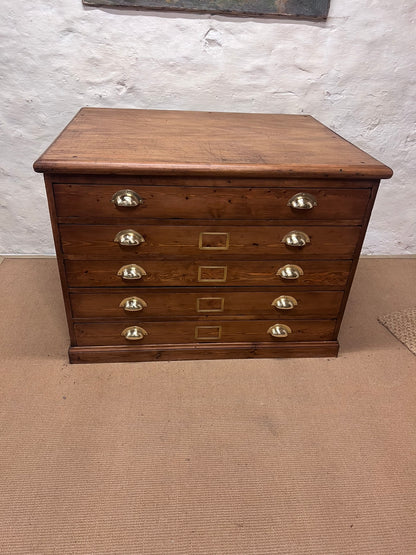Antique Pine Plan Chest