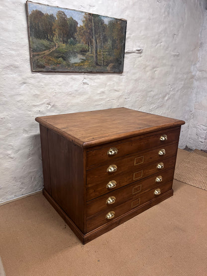 Antique Pine Plan Chest
