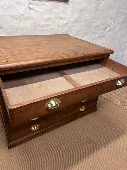 Antique Pine Plan Chest