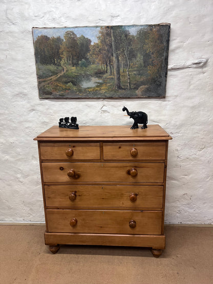 Antique Pine 2 over 3 Chest of Drawers