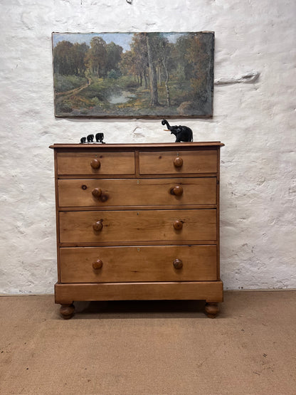 Antique Pine 2 over 3 Chest of Drawers