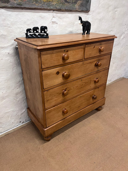 Antique Pine 2 over 3 Chest of Drawers