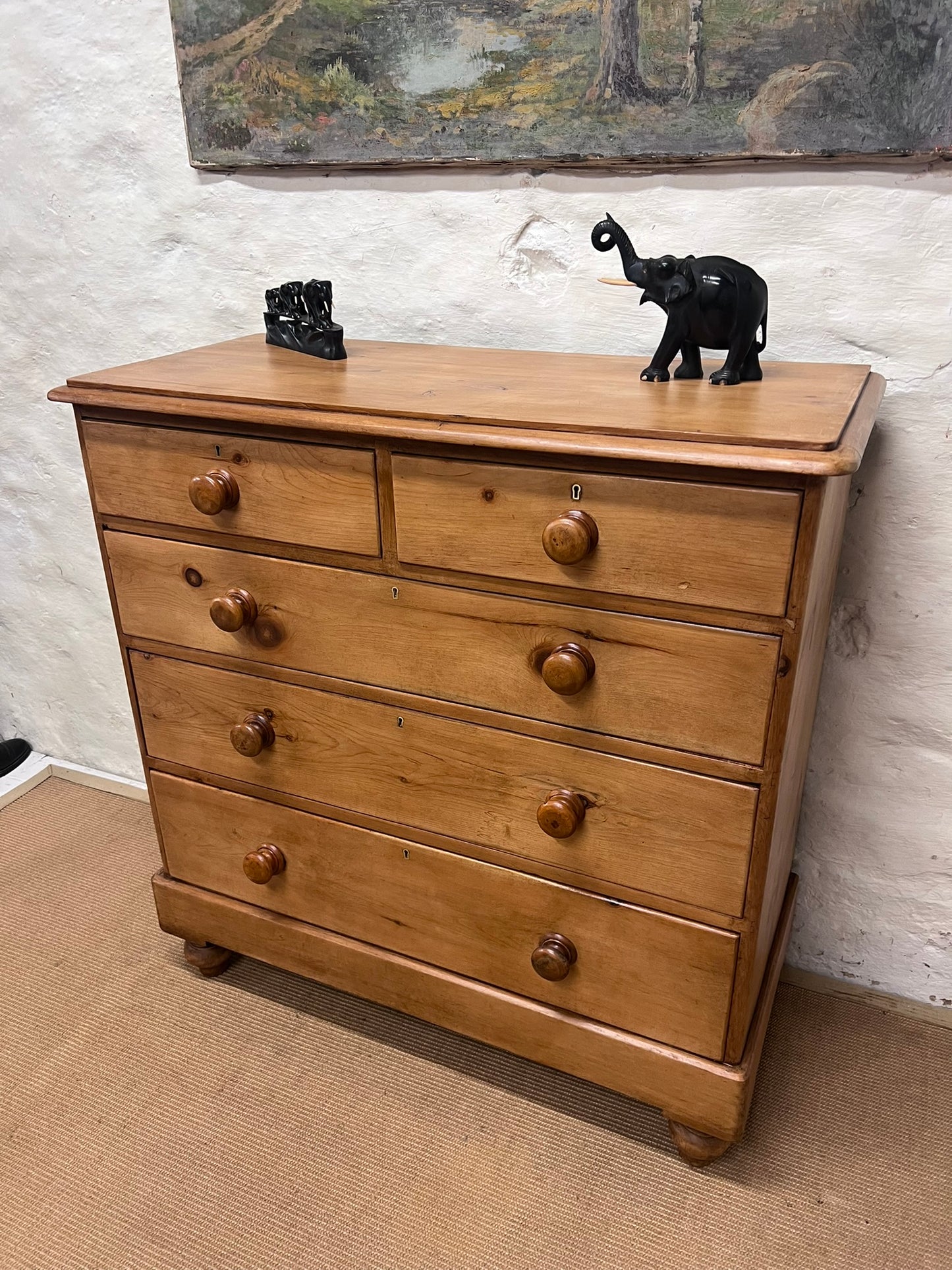Antique Pine 2 over 3 Chest of Drawers