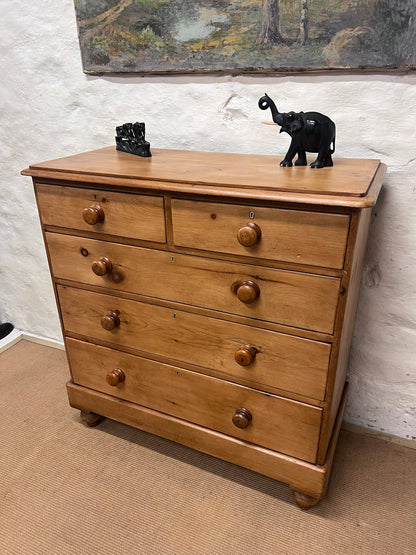 Antique Pine 2 over 3 Chest of Drawers