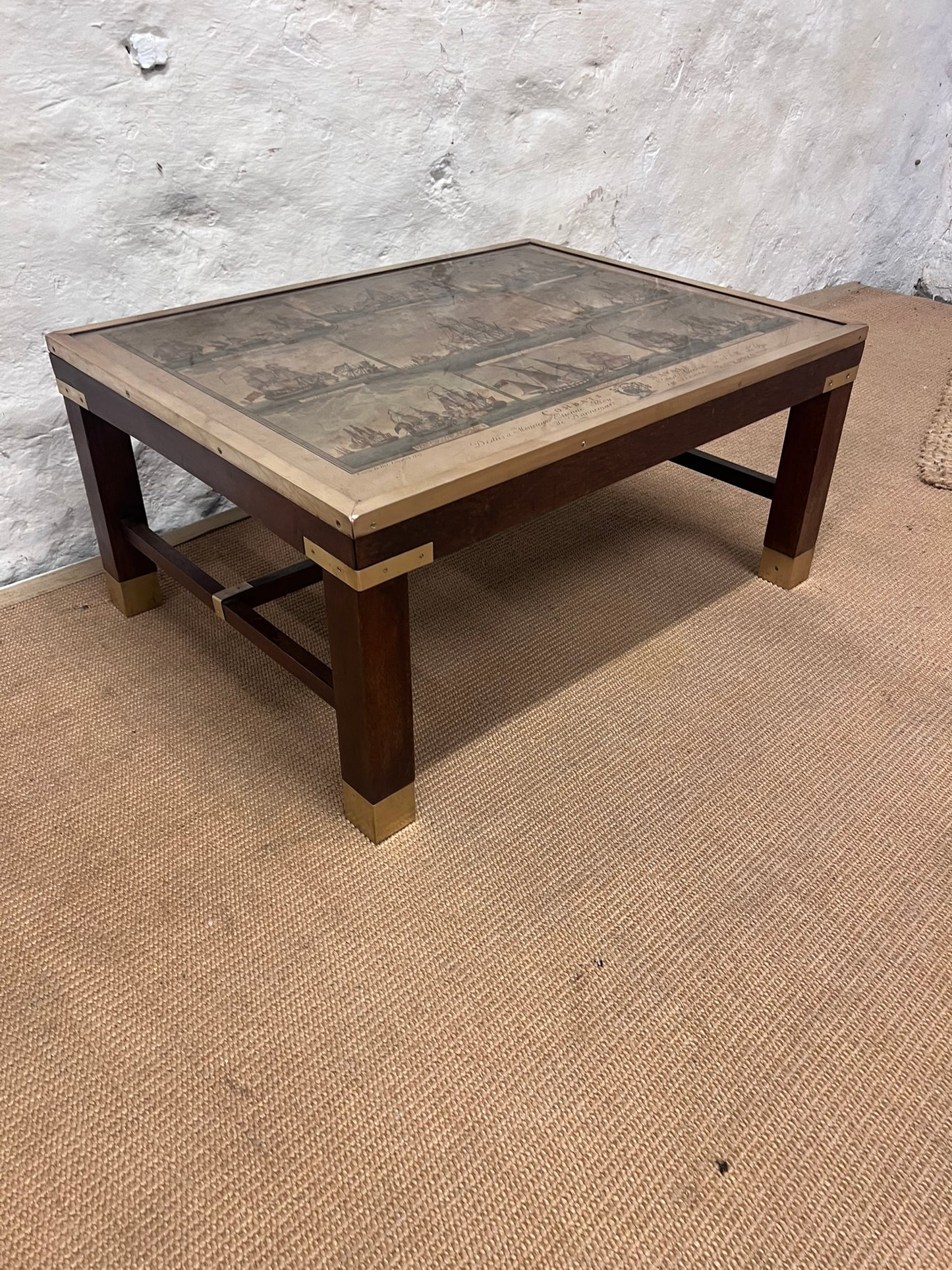 French Vintage campaign Style Coffee Table