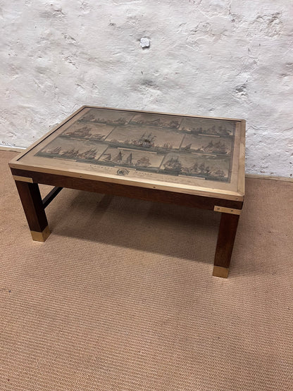 French Vintage campaign Style Coffee Table