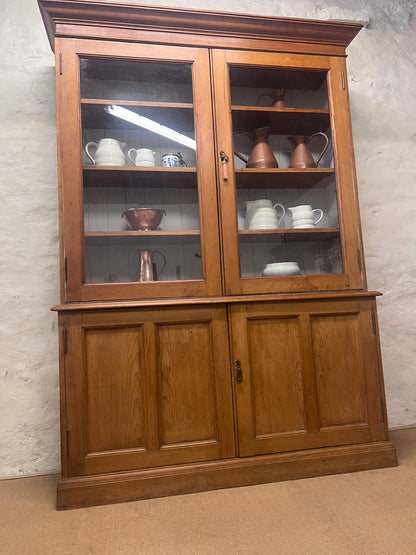 Antique Scottish Pine Bookcase Cabinet Ca 1850
