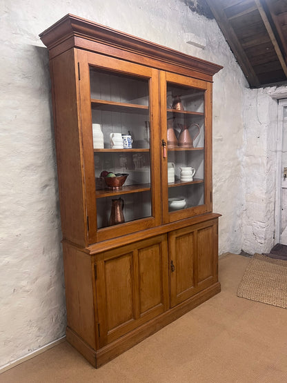 Antique Scottish Pine Bookcase Cabinet Ca 1850