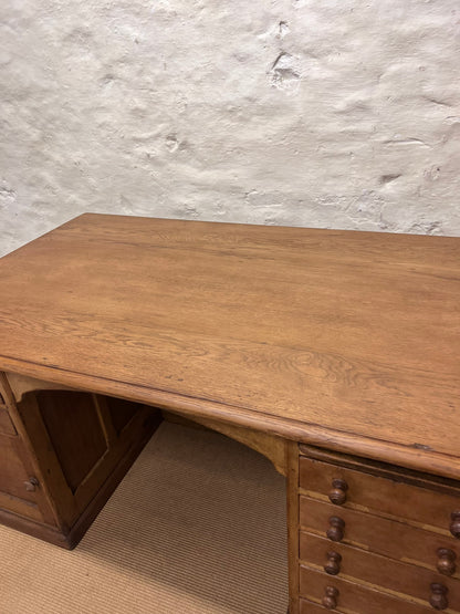 Scottish Antique Pine Partners Desk Ca 1920