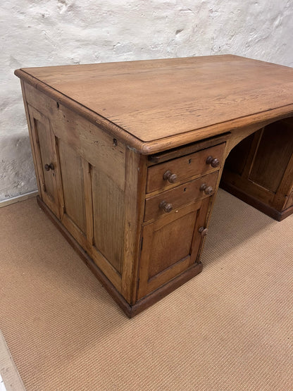 Scottish Antique Pine Partners Desk Ca 1920