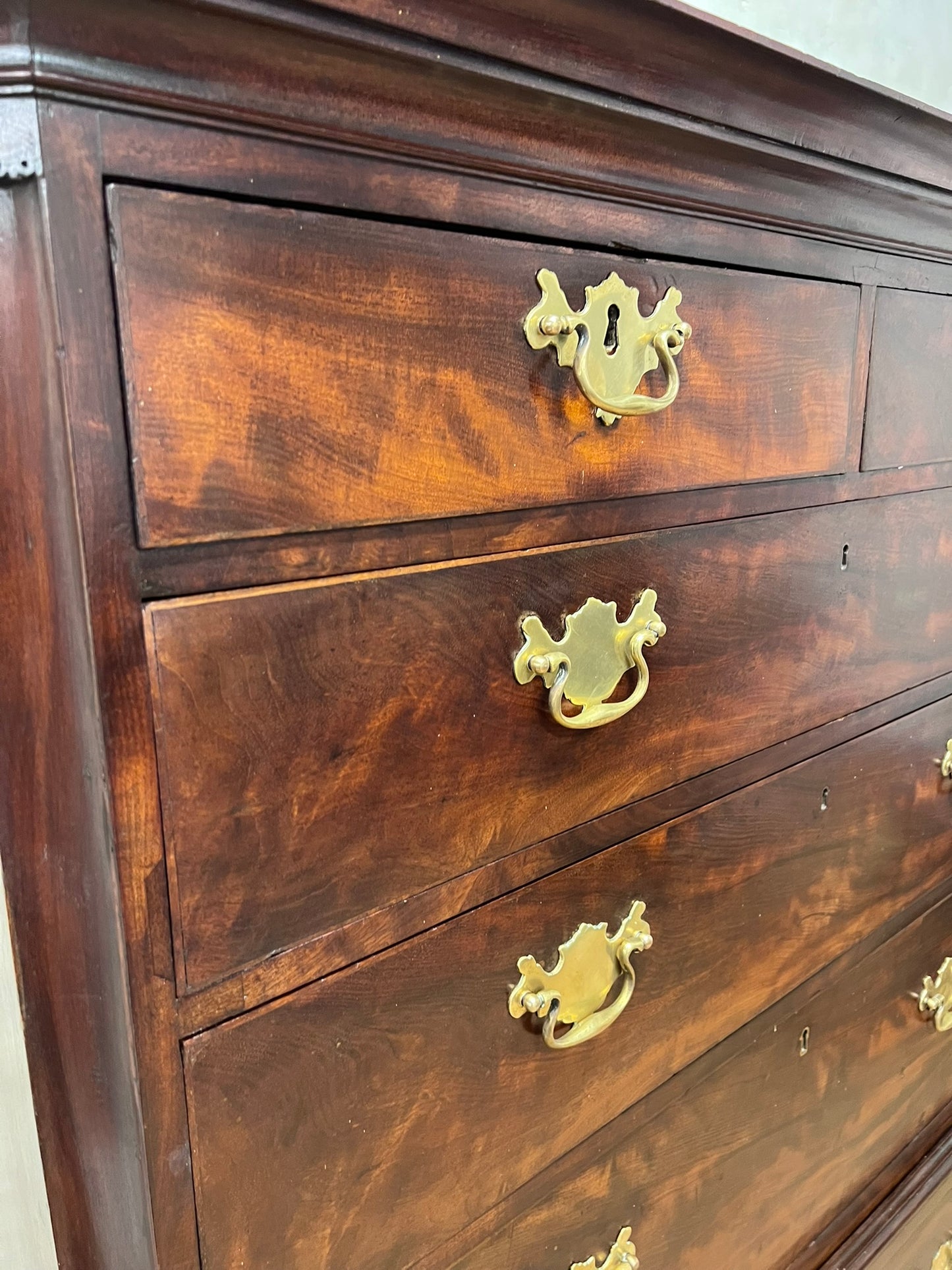 English Antique Mahogany Chest on Chest Ca 1820