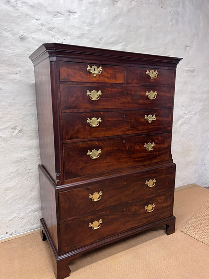 English Antique Mahogany Chest on Chest Ca 1820