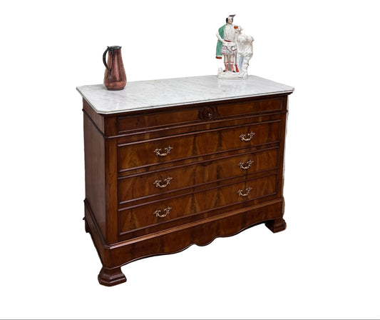 French Antique Walnut Commode Ca 1870