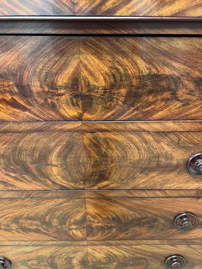 French Antique Mahogany Wellington Chest ca 1860