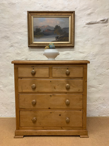 Antique Pine Chest of Drawers Ca 1880