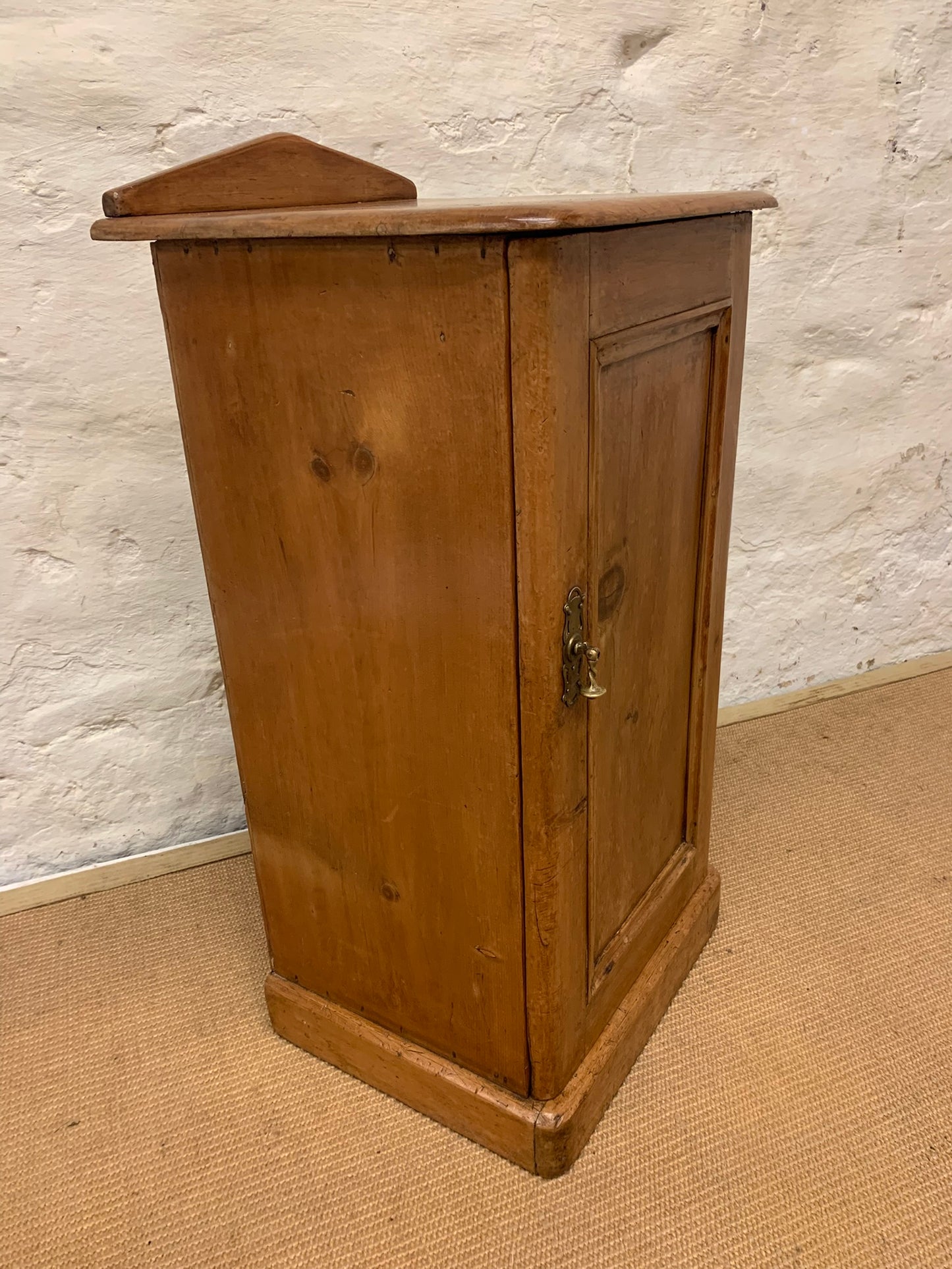 Scottish Antique Pine Bedside Cabinet Ca 1870