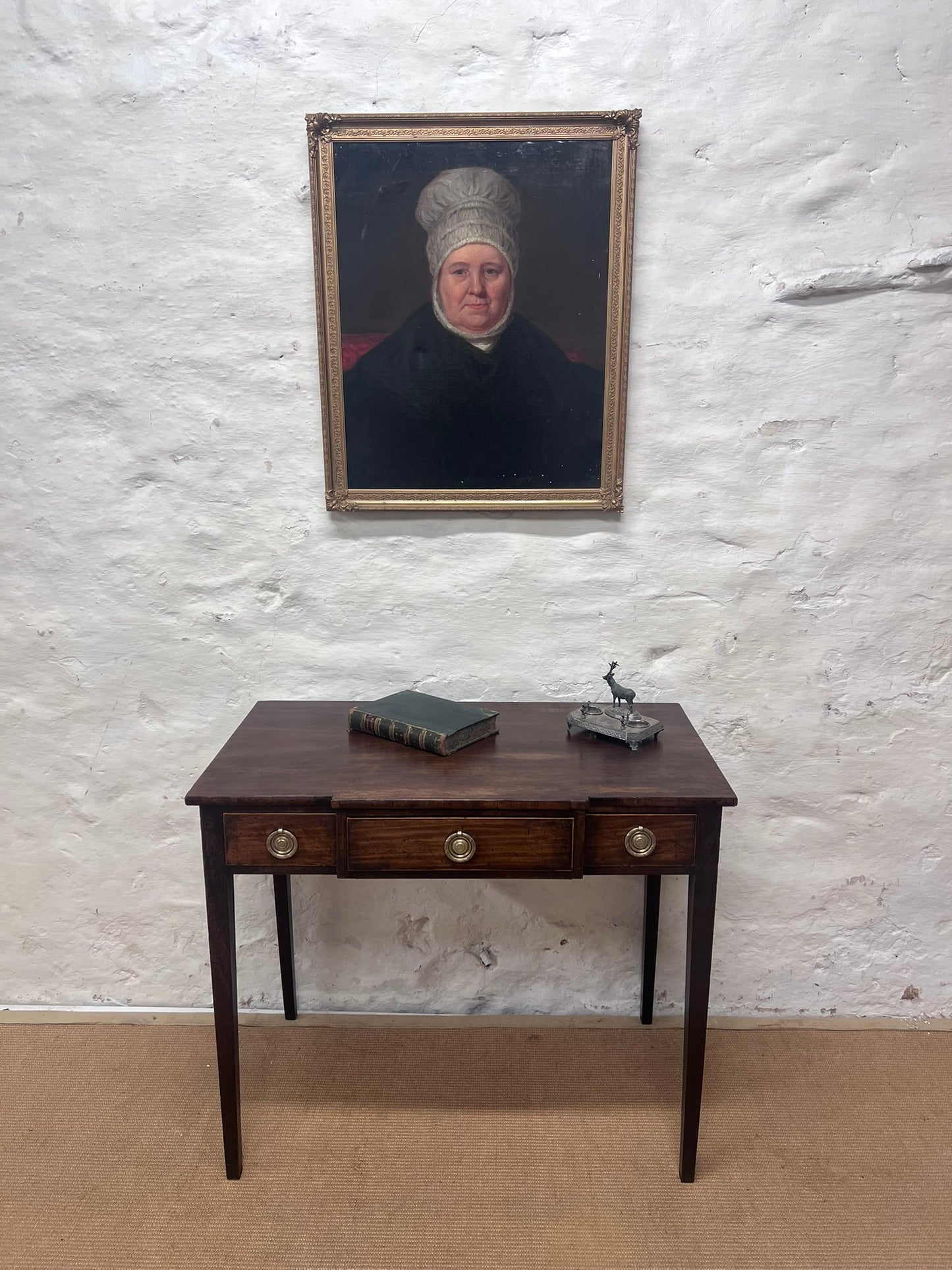 Antique Mahogany Breakfront Side Table/Desk
