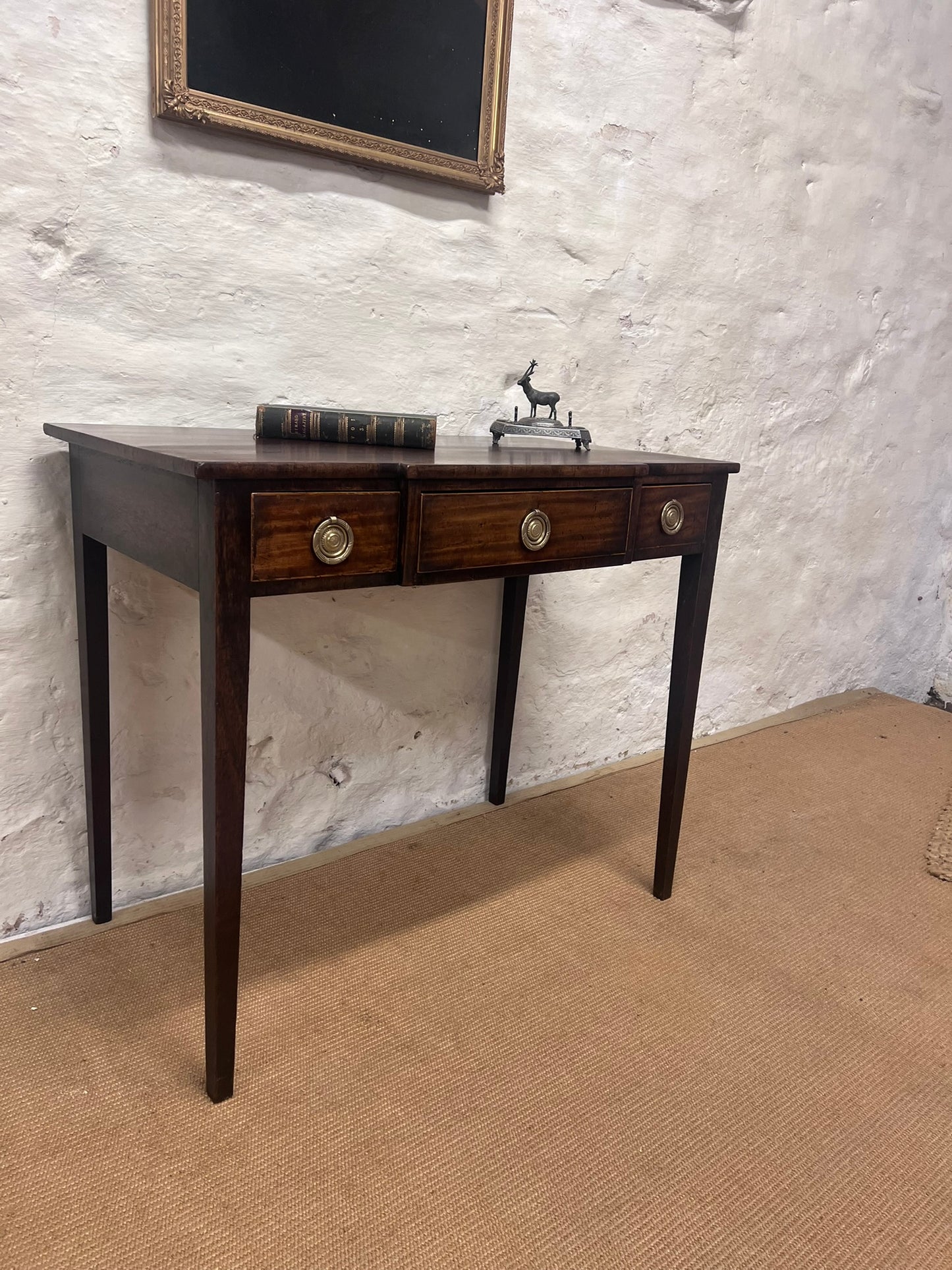 Antique Mahogany Breakfront Side Table/Desk