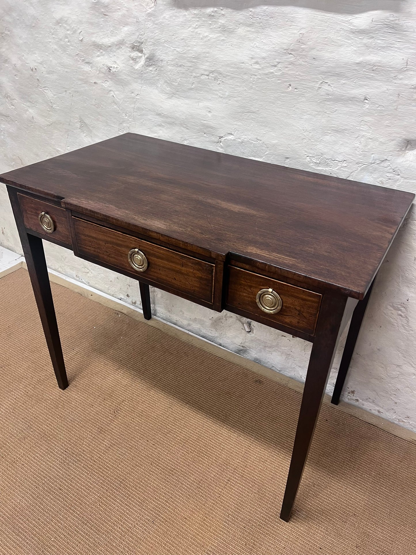 Antique Mahogany Breakfront Side Table/Desk
