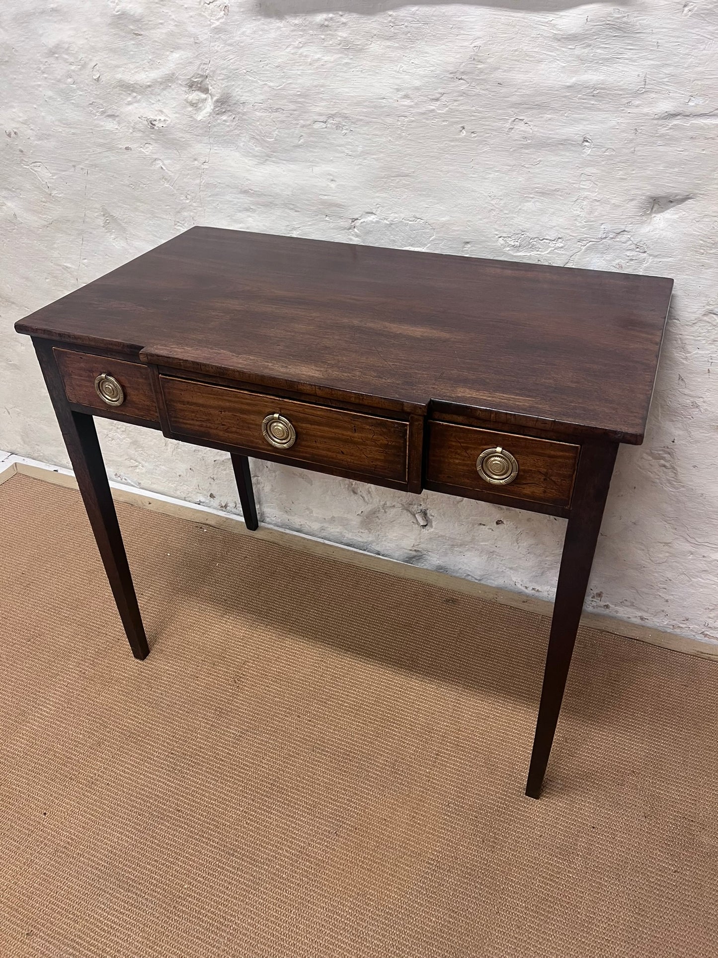 Antique Mahogany Breakfront Side Table/Desk