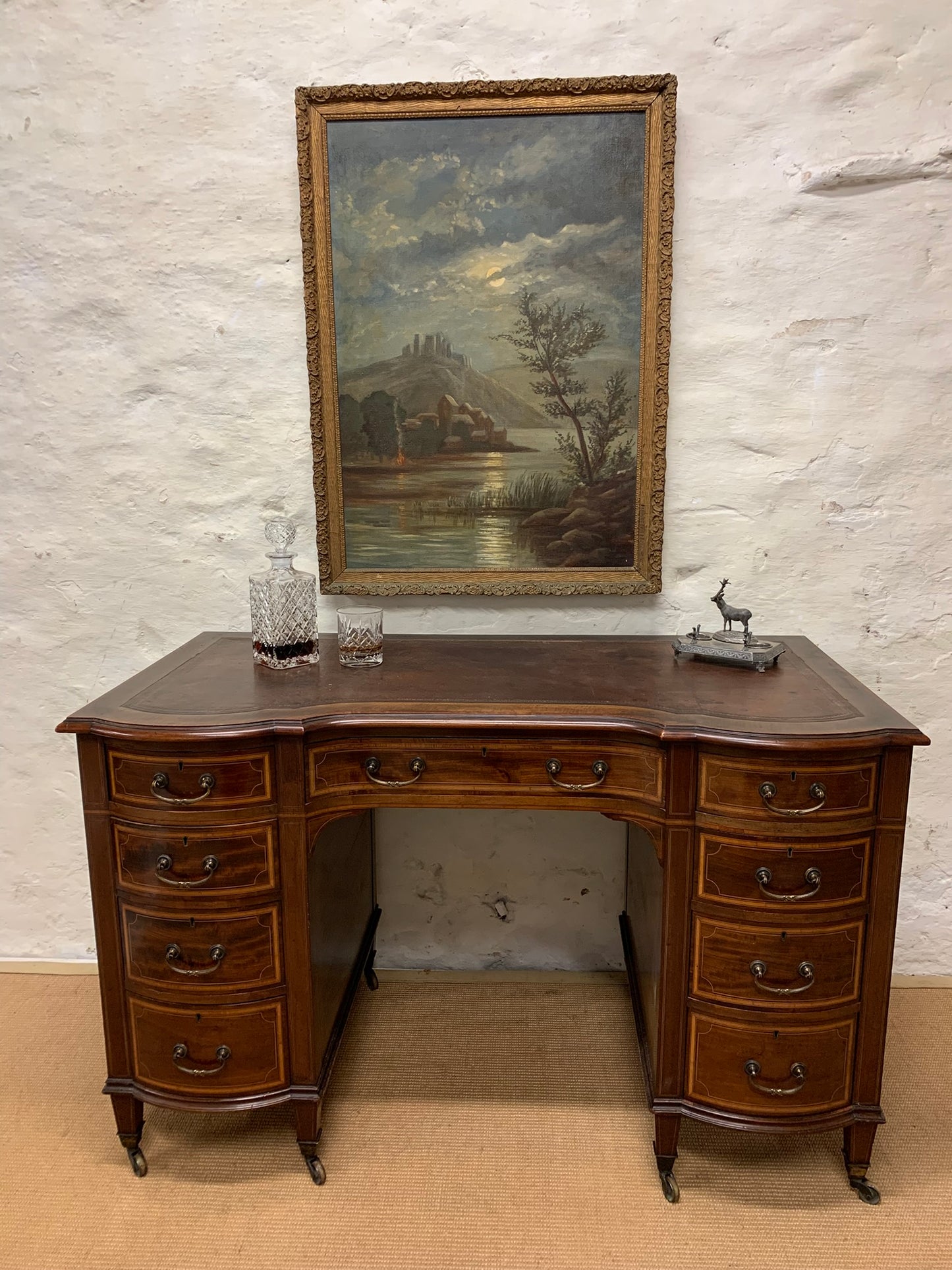 Antique Scottish Mahogany Desk Ca 1880