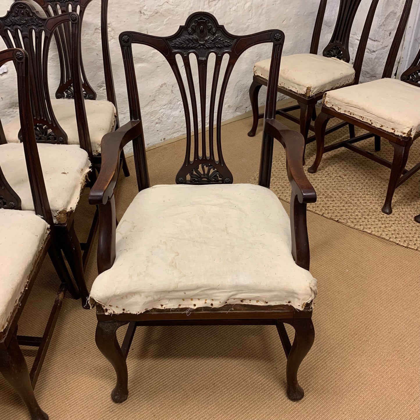 Set of 8 Antique  Mahogany Hepplewhite Chairs Ca 1890