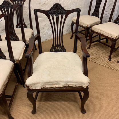 Set of 8 Antique  Mahogany Hepplewhite Chairs Ca 1890