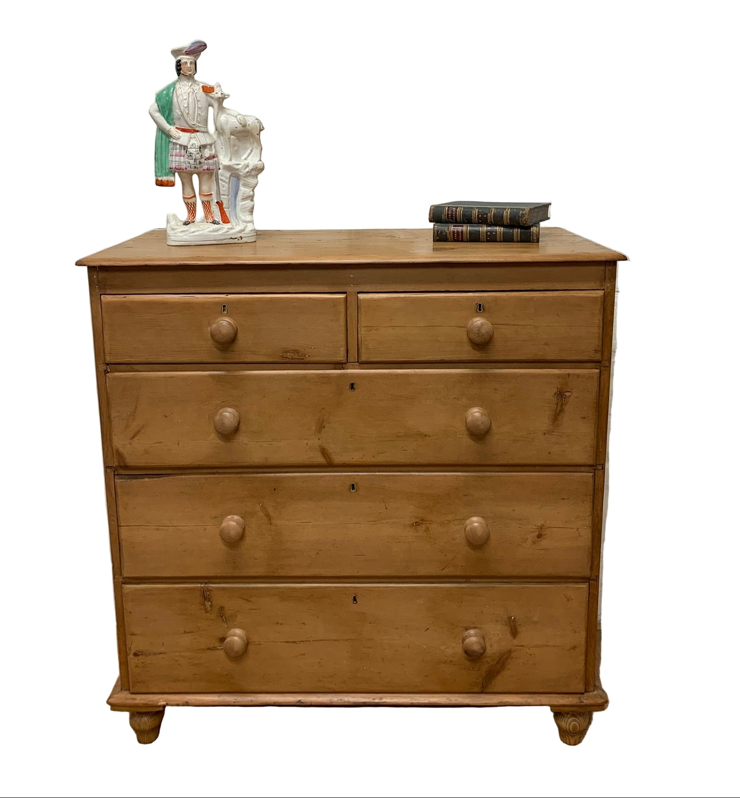 English Antique Pine Chest of Drawers Ca 1870