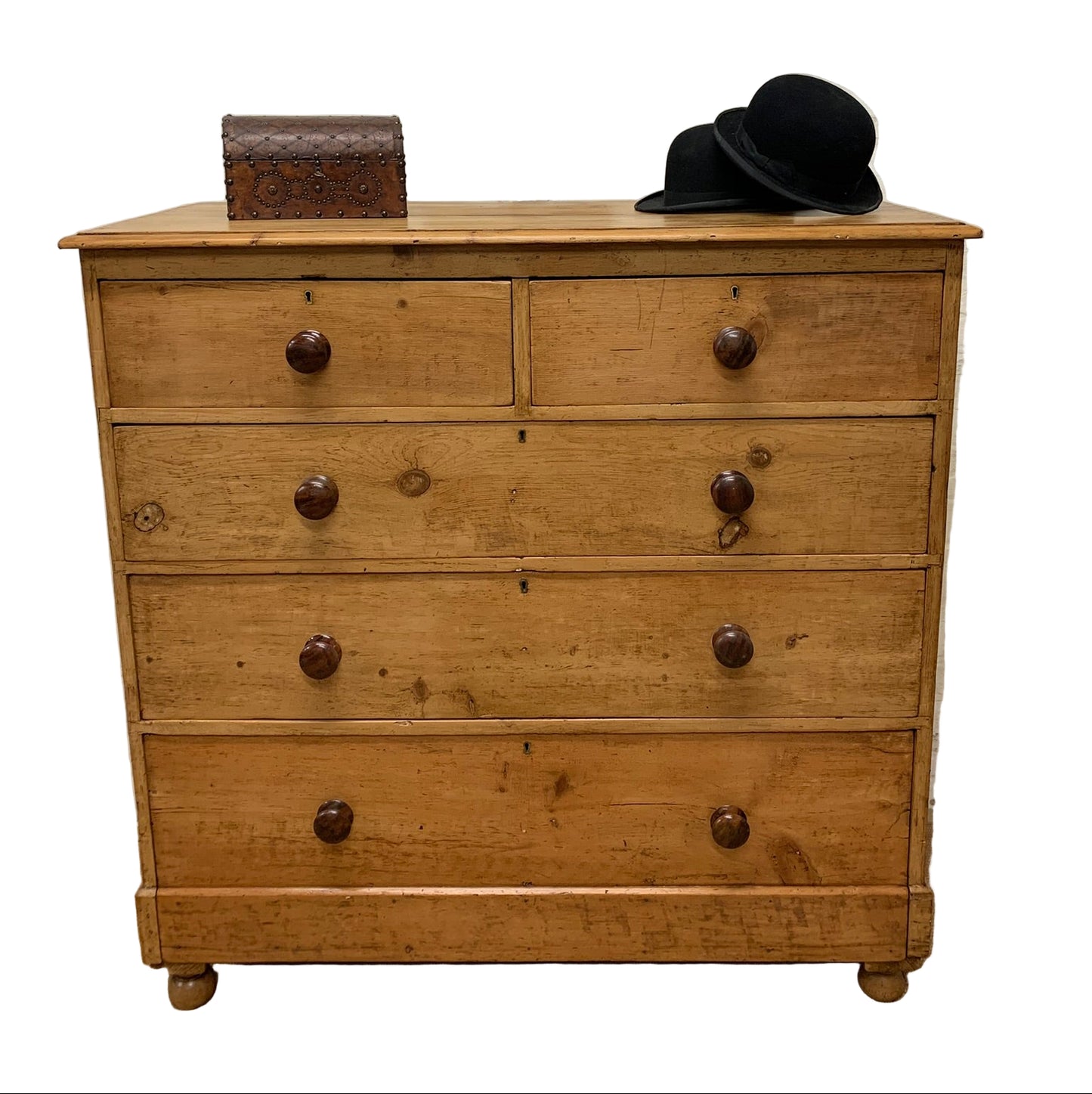 English Antique Pine Chest of Drawers Ca 1870