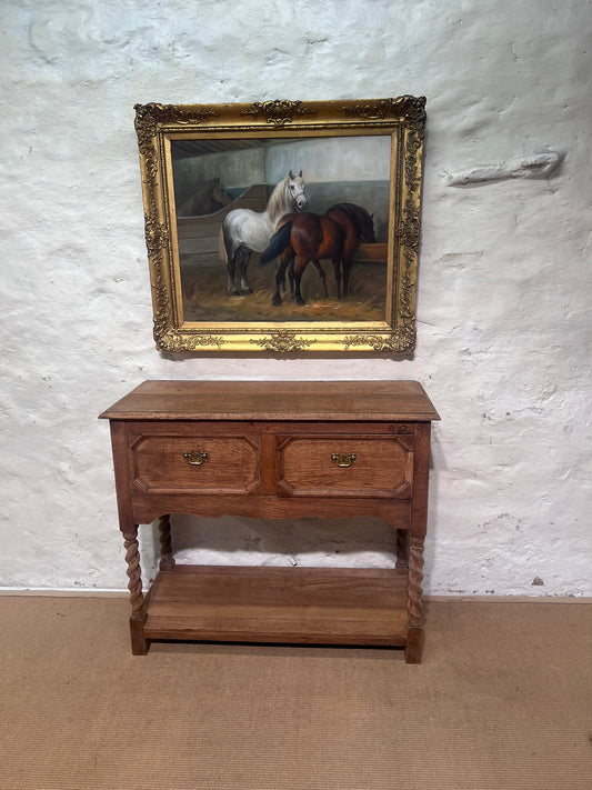 Antique Oak Potboard Server