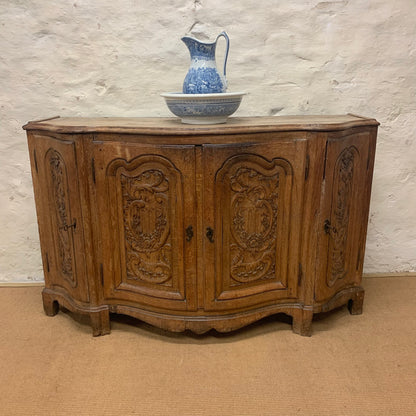 Italian Carved Oak serpentine Cabinet ca 1870