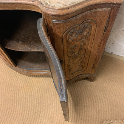 Italian Carved Oak serpentine Cabinet ca 1870