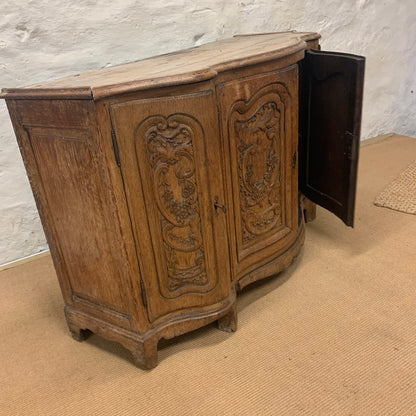 Italian Carved Oak serpentine Cabinet ca 1870