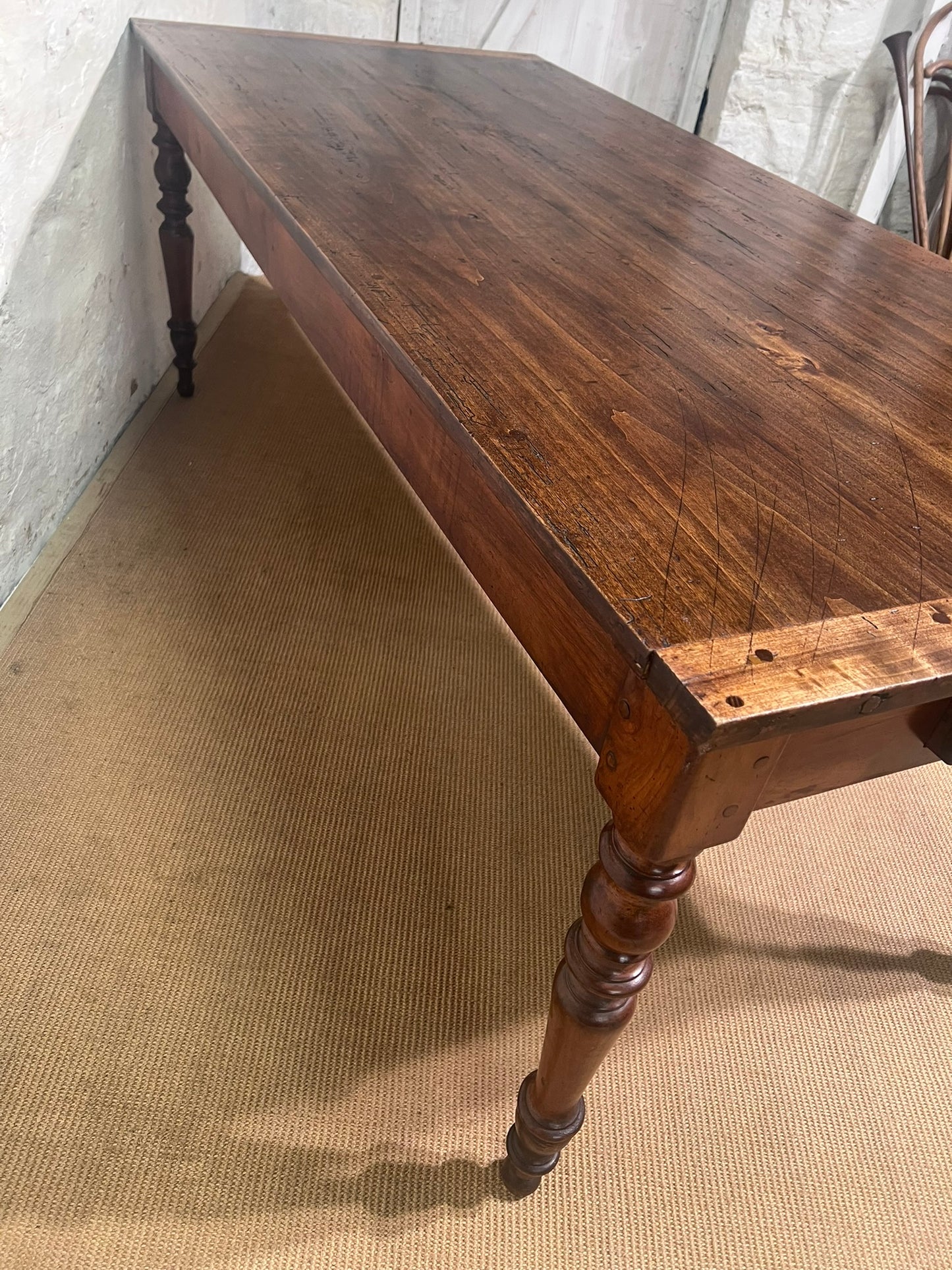 Antique French Farm Table with Extension