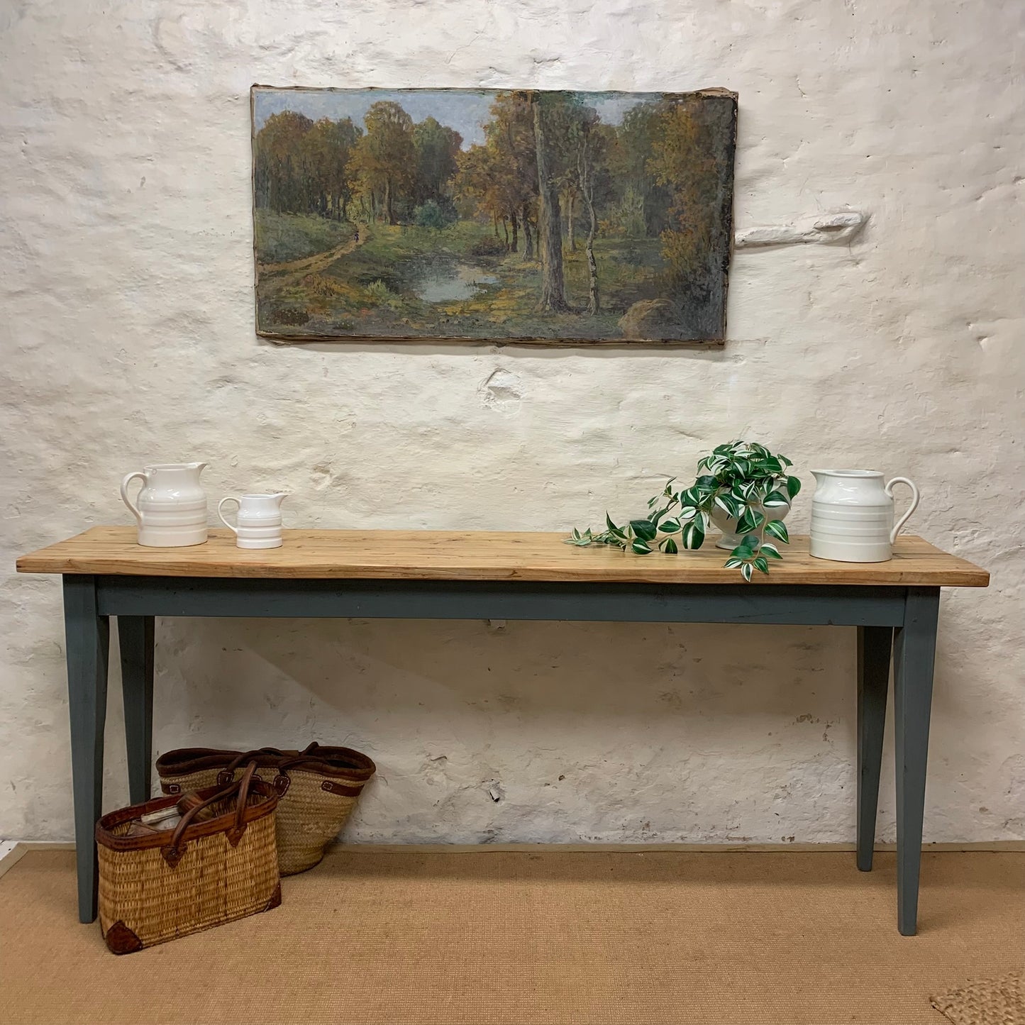 Hand Painted Pine  Console Table