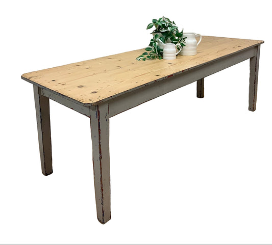 Antique Pine Farm Table Ca 1870