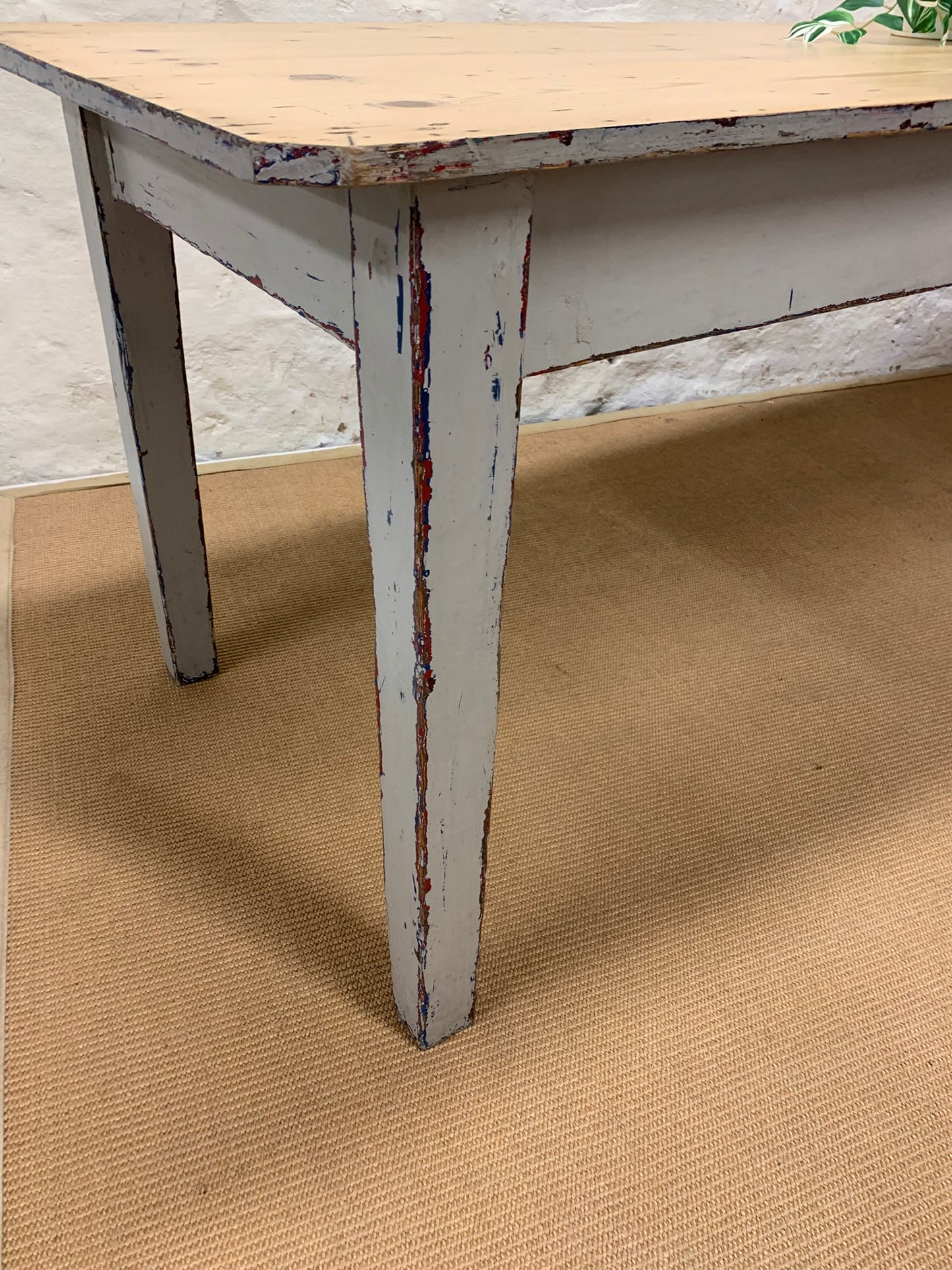 Antique Pine Farm Table Ca 1870